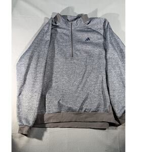 Adidas Men’s 2XL Gray Quarter Zip Pullover Sweatshirt Athletic Training Top